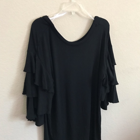 Isabel Maternity Black Flutter Sleeve Knit Top - Picture 2 of 3